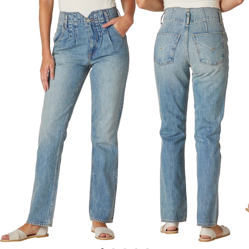 Hudson Jeans Straight Leg Pleated Jeans